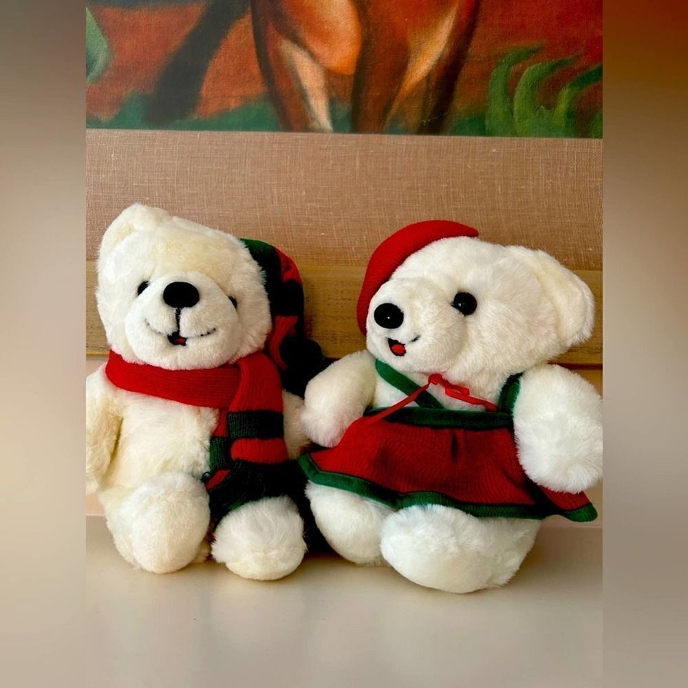 Cuddle Wit Teddy Bears Plush Set of 2. Great condition. Might be vintage.